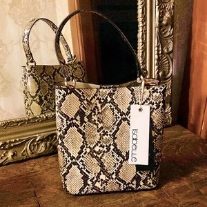 NWT Isabelle PETA-approved Vegan Snake Skin Python Mini Tote Bag